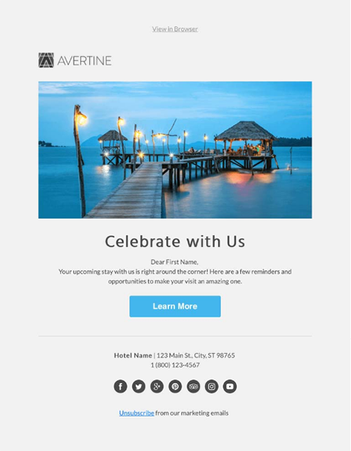 hotel email templates: Birthday email campaign template