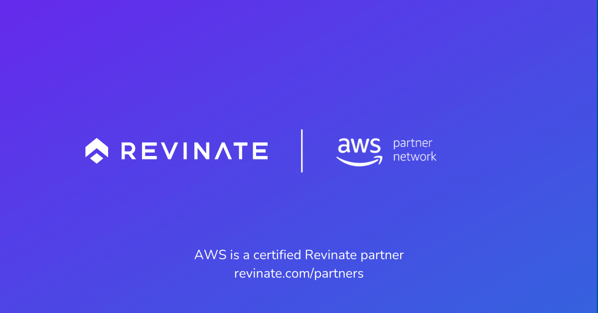 This is a certified partner composite logo showing Revinate and AWS logos
