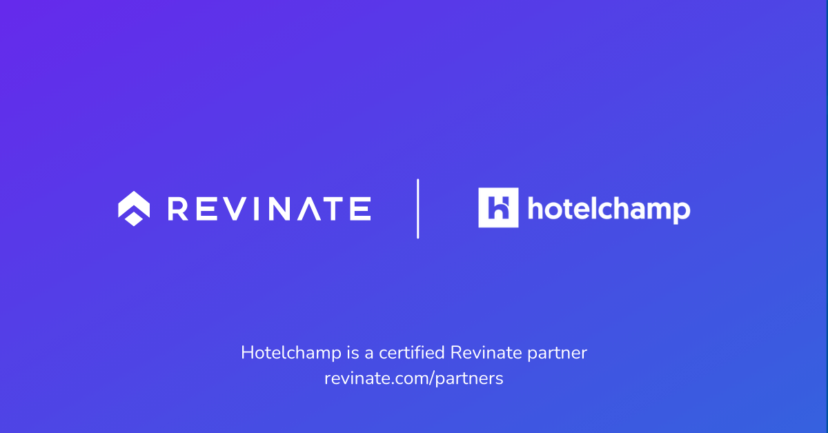 This is a certified partner composite logo showing Revinate and Hotelchamp logos.
