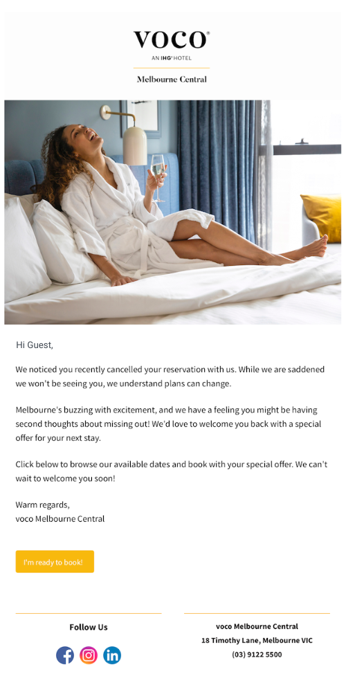 Cancellation campaign from voco Melbourne Central by IHG